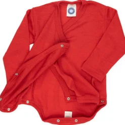 Wickelbody Wolle Seide rot 50/56