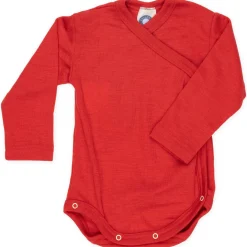Wickelbody Wolle Seide rot 50/56