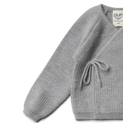 Wickeljacke Merinowolle steingraumelange 62/68