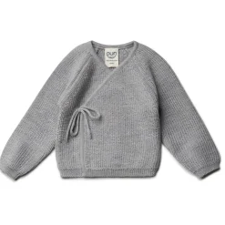 Wickeljacke Merinowolle steingraumelange 62/68
