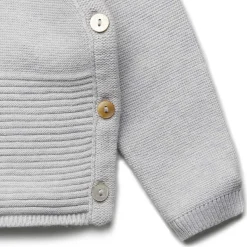 Wickeljacke mit Seide silbergrau 74/80