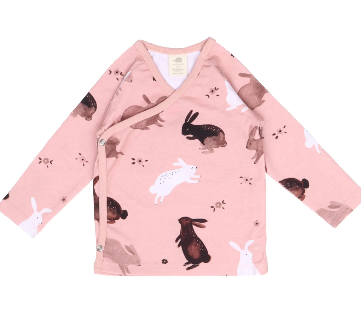 Wickelshirt Hasen Allover-Print rosa 50/56