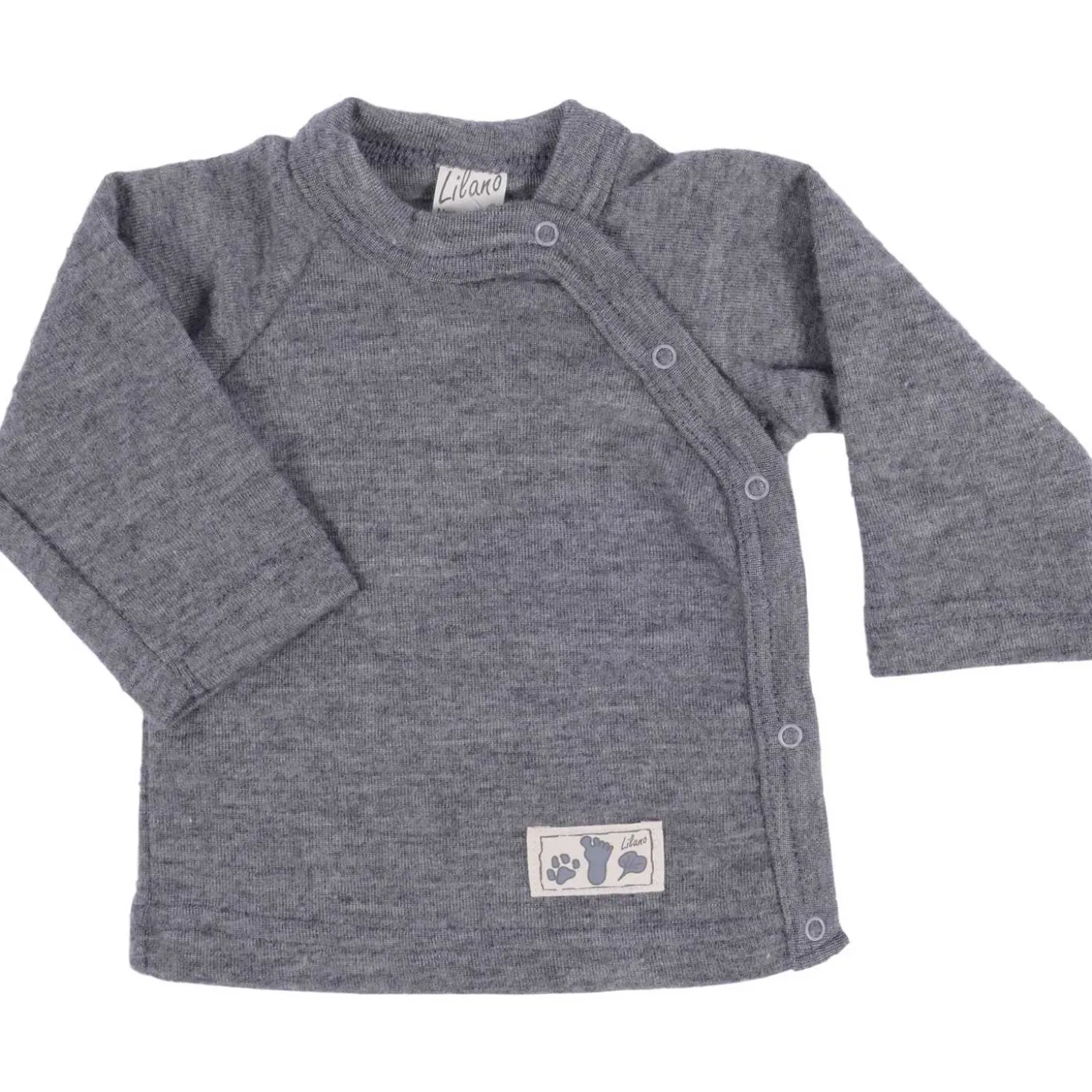 Wickelshirt Wolle Seide grau 50