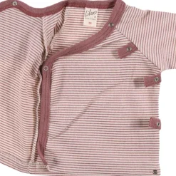 Wickelshirt Wolle Seide Ringel mauve 56