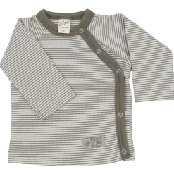 Wickelshirt Wolle Seide Ringel khaki 50