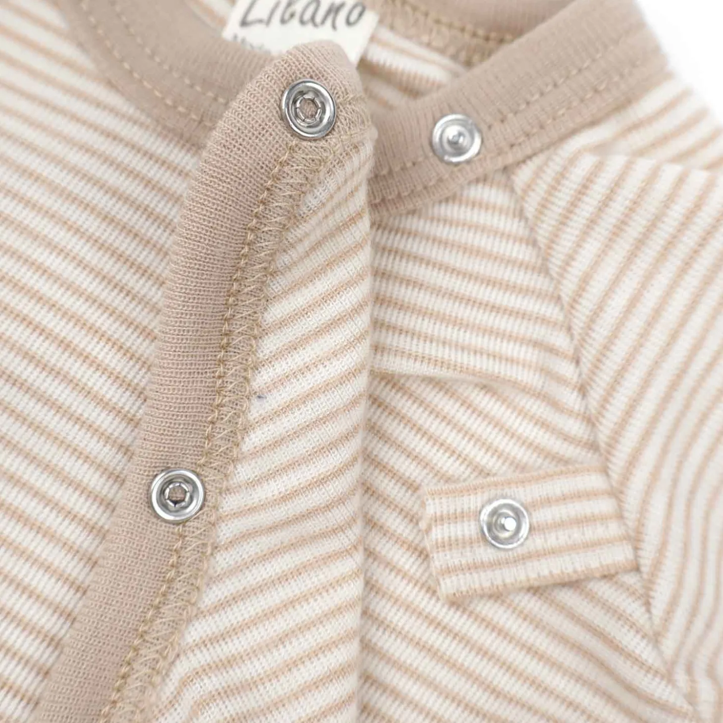 Wickelshirt Wolle Seide Ringel sand 56
