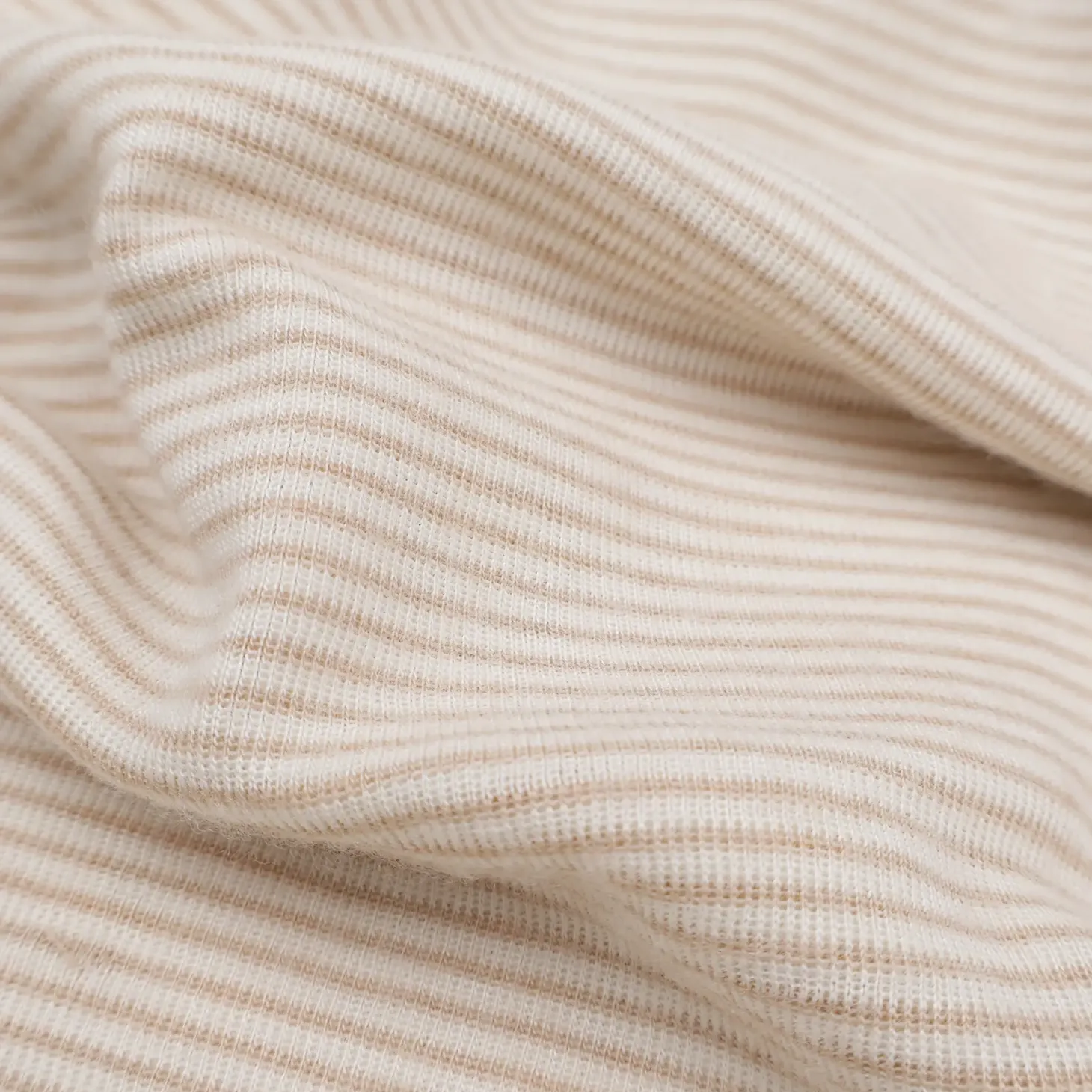 Wickelshirt Wolle Seide Ringel sand 56