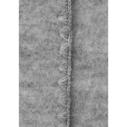 Wollfleece Decke grau mit Muschelkante