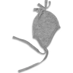 Wollfleece Mütze Baby grau 74/80
