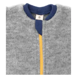 Wollfleece Schlafsack langarm grau 50/56