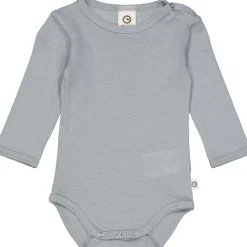 Woll-Langarmbody pastelblau 68