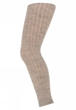 Wollripp-Leggings hellbraun meliert