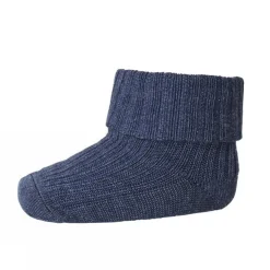 Wollripp-Socken dunkelblau meliert