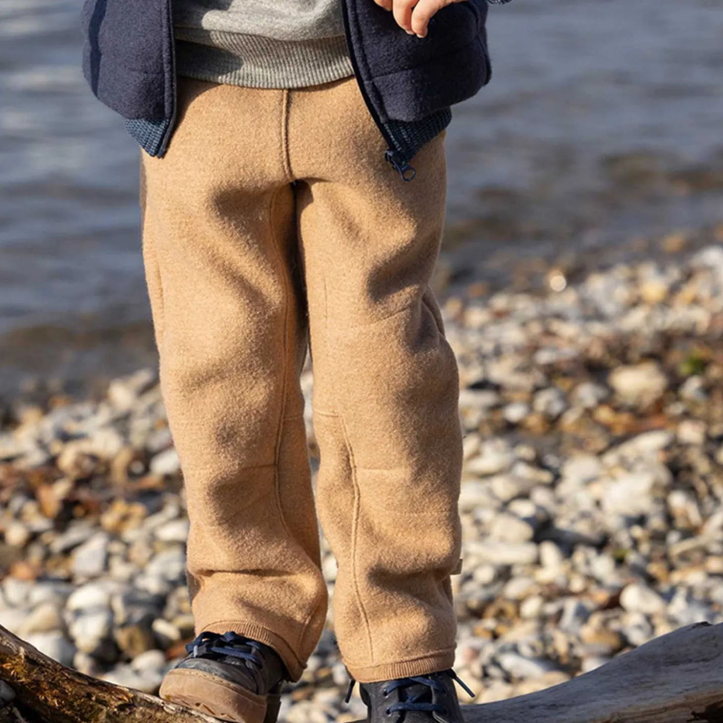 Wollwalk-Hose karamell 122/128