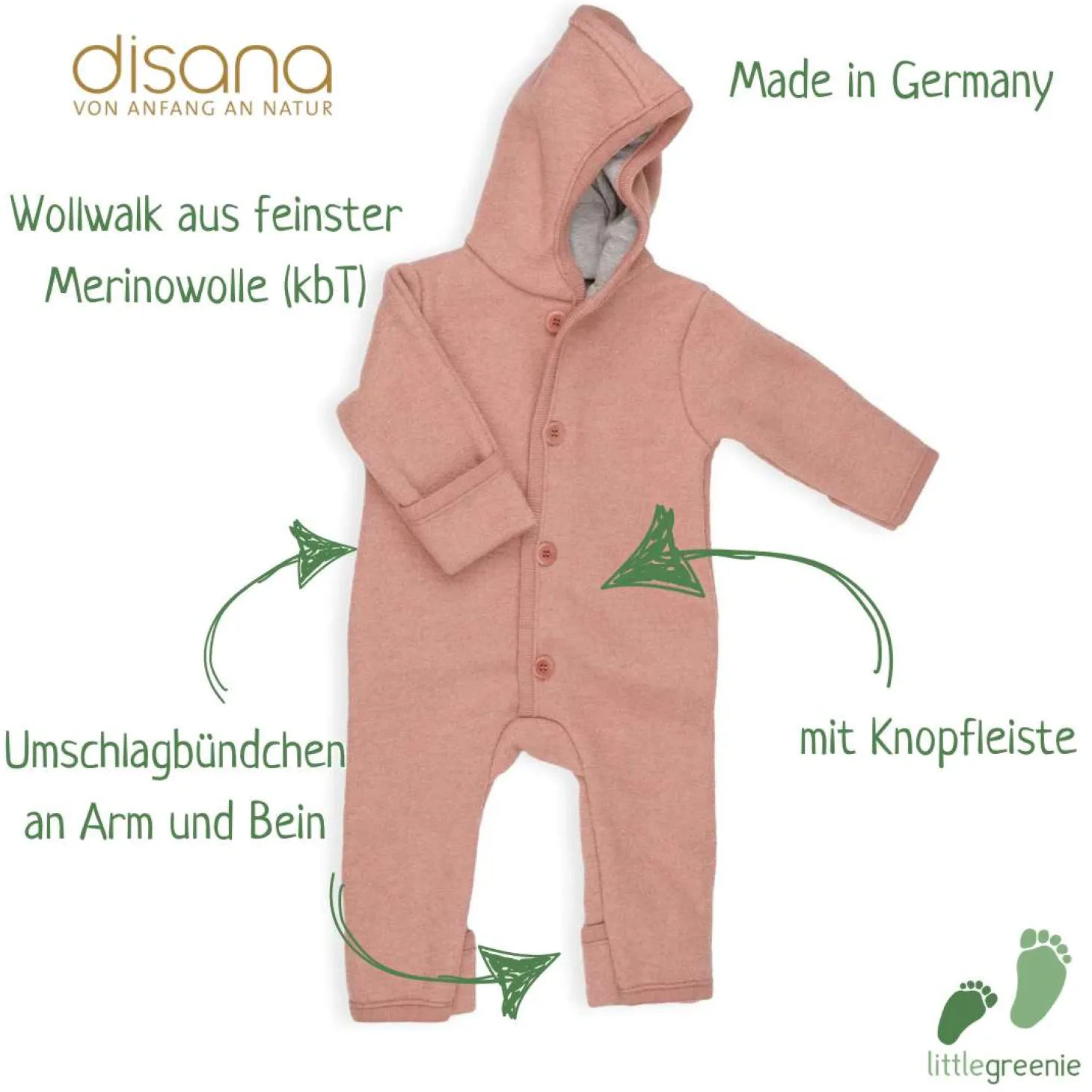 Wollwalk Overall rosé 98/104