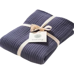Babydecke Musselin 105 x 105 cm rauchblau