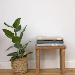 Babydecke 75x100cm "Herz" taupe-rosa