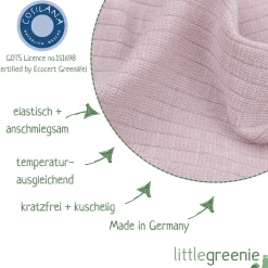 Baby Häubchen Baumwolle Wolle Seide altrosa 50/56