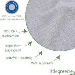 Baby Häubchen Baumwolle Wolle Seide grau 50/56