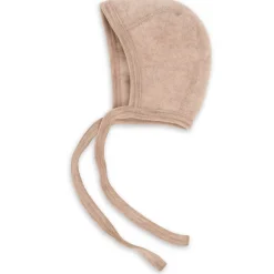 Baby Häubchen Fleece Merinowolle sand 50/56