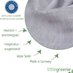 Baby Häubchen Wolle Seide hellgrau 50/56