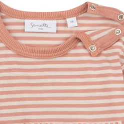 Baby Langarmshirt apricot gestreift 62