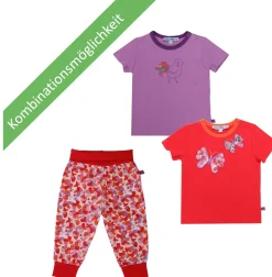 Baby T-Shirt lavendel Vogel-Strickerei 68