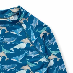 Badeoutfit "Wale" ozeanblau 122/128