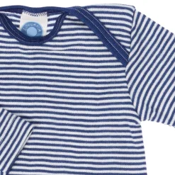 Body langarm Wolle Seide blau natur 50/56