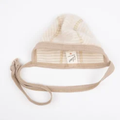 Erstlingsmütze Wollfrottee Ringel sand 50