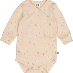 Frühchen Wickelbody "Blümchen" puderrosa 56
