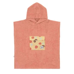 Frottee-Poncho Kinder coral