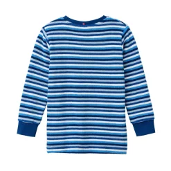 Frottee-Schlafanzug blau geringelt 104