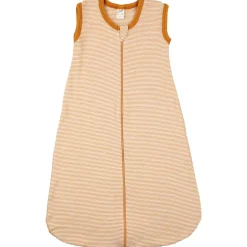 Ganzjahresschlafsack Wolle Seide Ringel curry 110 cm