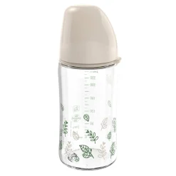 Glas-Babyflasche Weithals 240ml - beige