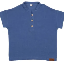 Hemd Musselin Hanf blau 74