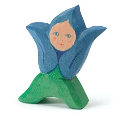 Holzfigur Blumenkind Enzian