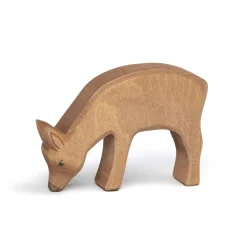 Holztier Hirschkuh fressend