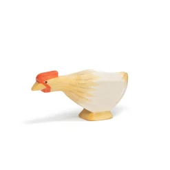 Holztier Huhn ocker lang