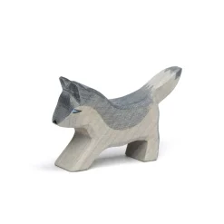 Holztier Wolf klein spielend