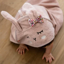 Kapuzen-Handtuch Hase Rose