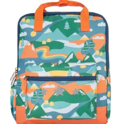 Kinderrucksack "Berge" grün-orange
