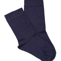 Kindersocken fein Merinowolle blau 19-22