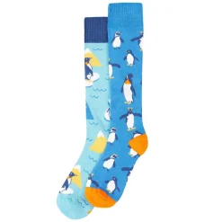 Kniestrümpfe 2er-Pack "Pinguin" blau 23-26
