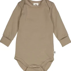 Langarmbody braunbeige 68