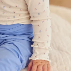 Langarmbody mit Kragen „Blümchen“ creme 80