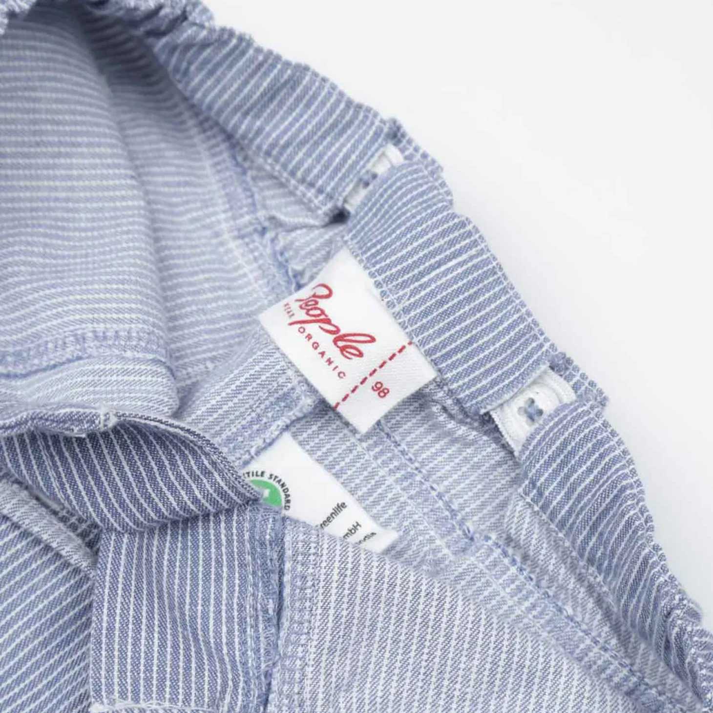 7/8 Mädchen-Hose jeansblau gestreift 74/80