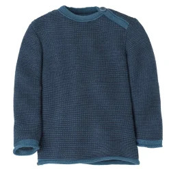 Melange-Pullover Merinowolle Taubenblau 86/92