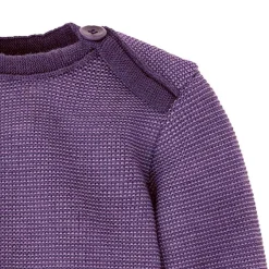 Melange-Pullover Merinowolle Aubergine 74/80