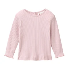 Ripp-Langarmshirt mit Rüschen malve 86/92